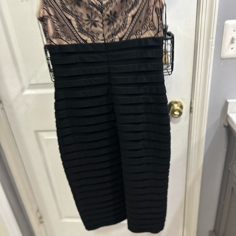 Studio One Black and Tan Textured Jumpsuit